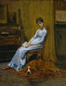 Taiteilijan vaimo ja hänen setter-koiransa - Thomas Eakins — näkymä teoksesta