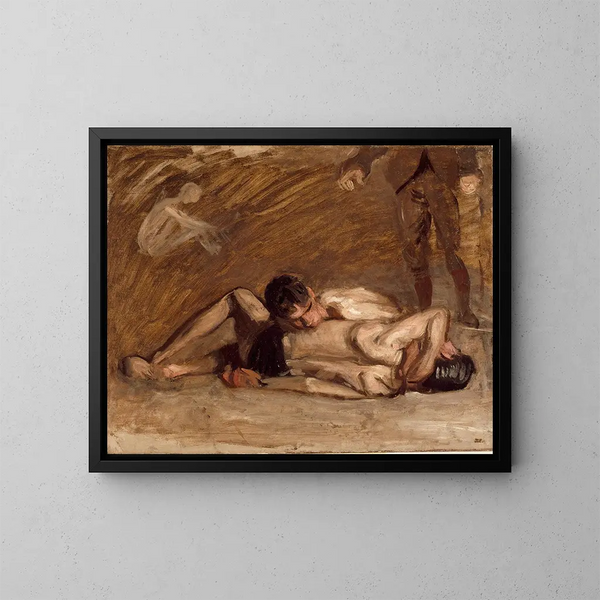 Lutteurs - Thomas Eakins — kehystetty taideteos seinällä