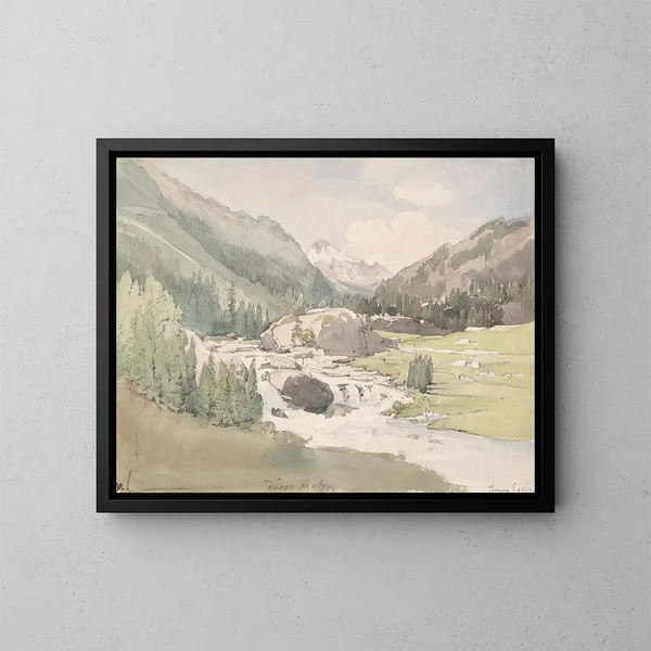 Vallée de montagne - Thomas Ender — kehystetty taideteos seinällä