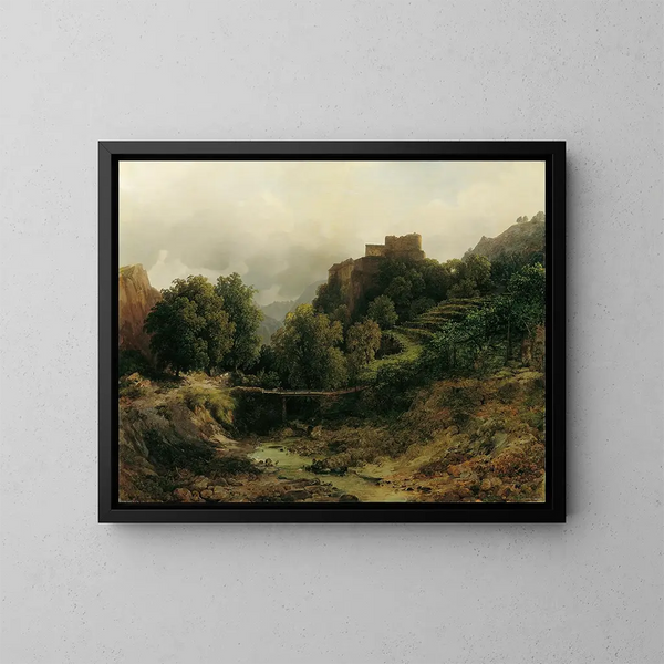 Château de Tirol près de Meran - Thomas Ender — kehystetty taideteos seinällä