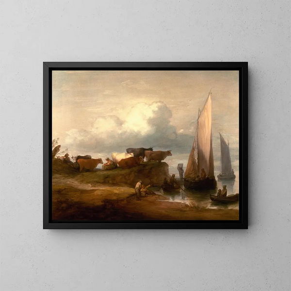 Rantamaisema - Thomas Gainsborough — kehystetty taideteos seinällä