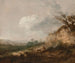 Laulava paimen ja hänen koiransa maisemassa, hänen laumansa levossa lähellä dyynia etualalla - Thomas Gainsborough — näkymä teoksesta