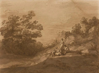 Figures reposant dans un paysage boisé - Thomas Gainsborough — näkymä teoksesta