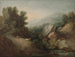 Metsäinen kalliomaisema laakson ja vesiputouksen kanssa - Thomas Gainsborough — näkymä teoksesta