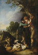 Kaksi nuorta paimenta koirien taistellessa - Thomas Gainsborough — näkymä teoksesta