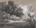 Maisemakuva metsäisellä alueella, jossa on maalaistolppa ja hahmoja - Thomas Gainsborough — näkymä teoksesta