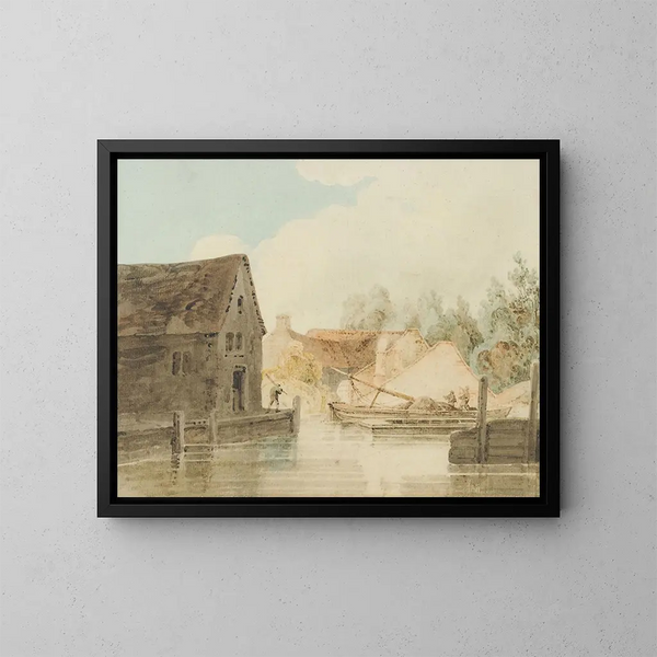 Quai du canal - Thomas Girtin — kehystetty taideteos seinällä