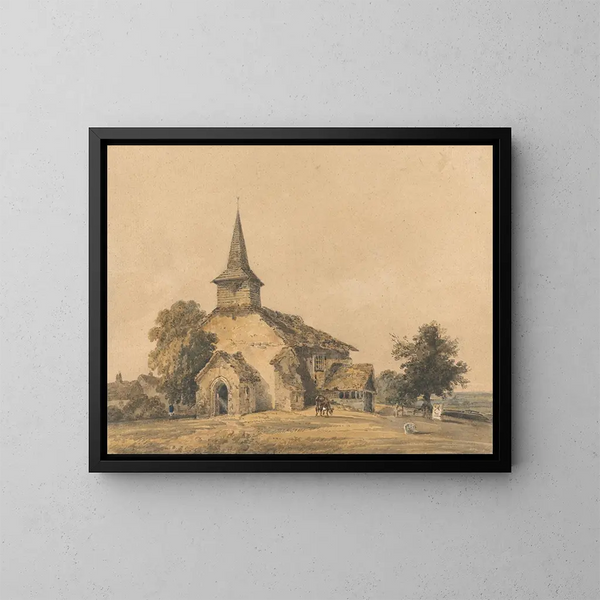 Kirkon kappelin, Surrey - Thomas Girtin — kehystetty taideteos seinällä