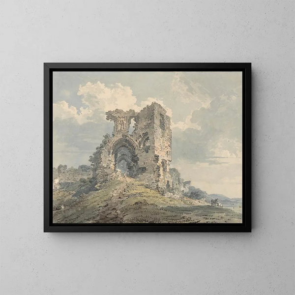 Château de Denbigh - Thomas Girtin — kehystetty taideteos seinällä