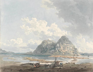 Rocher et château de Dumbarton - Thomas Girtin — näkymä teoksesta
