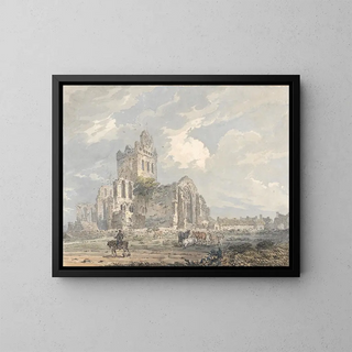 Abbaye de Jedburgh, Roxburghshire - Thomas Girtin — kehystetty taideteos seinällä