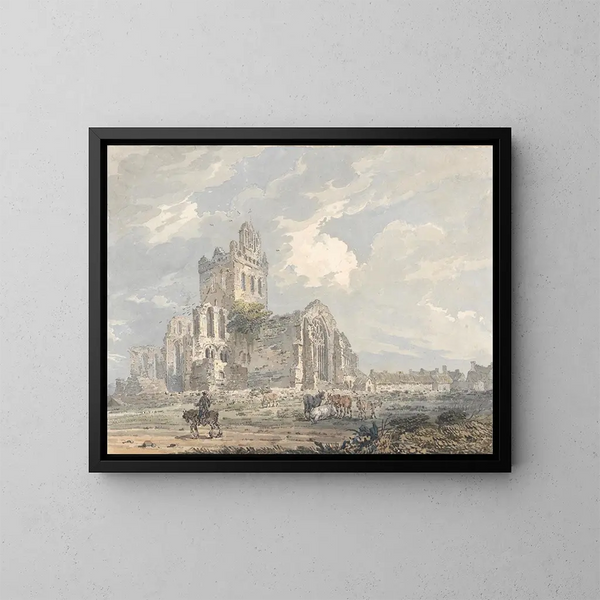 Abbaye de Jedburgh, Roxburghshire - Thomas Girtin — kehystetty taideteos seinällä