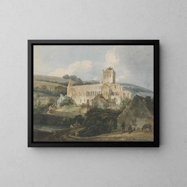 Abbaye de Jedburgh vue du sud-est - Thomas Girtin — kehystetty taideteos seinällä