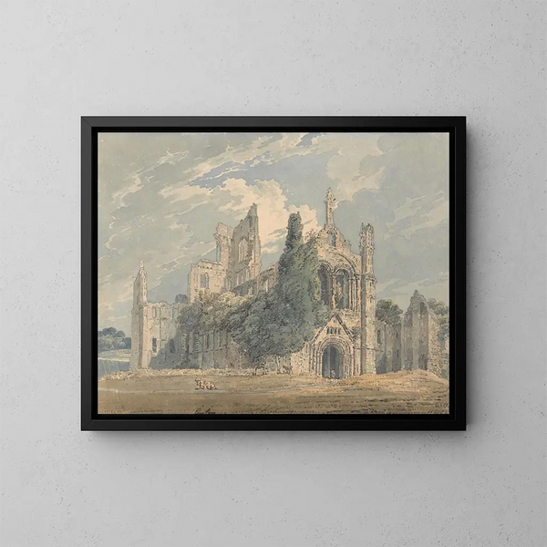 Abbaye de Kirkstall vue du nord-ouest - Thomas Girtin — kehystetty taideteos seinällä