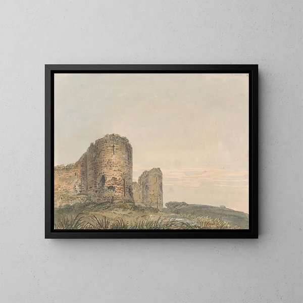 Château de Pevensey, Sussex - Thomas Girtin — kehystetty taideteos seinällä