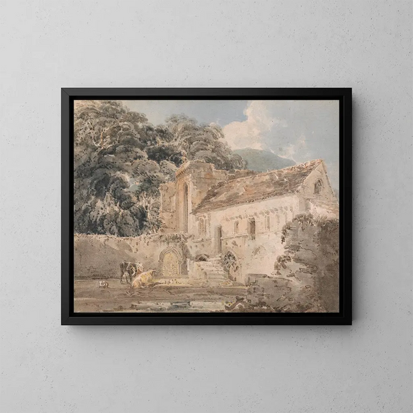 Abbaye de Valle Crucis, Denbighshire - Thomas Girtin — kehystetty taideteos seinällä