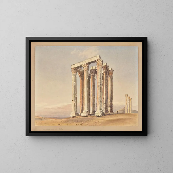 Le temple de Zeus Olympien à Athènes - Thomas Hartley Cromek — kehystetty taideteos seinällä