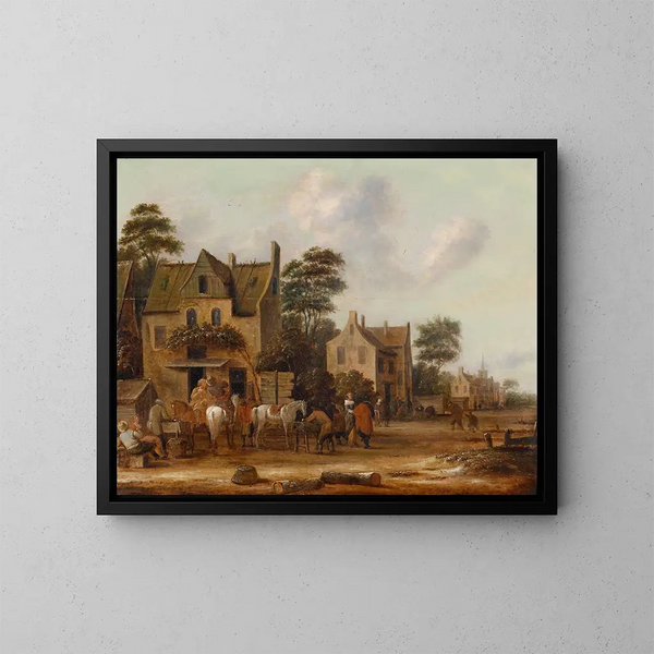 Rue de village - Thomas Heeremans — kehystetty taideteos seinällä
