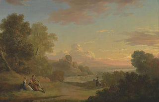Thomas Jones - An Imaginary Landscape with a Traveller and Figures Overlooking the Bay of Baiae.webp