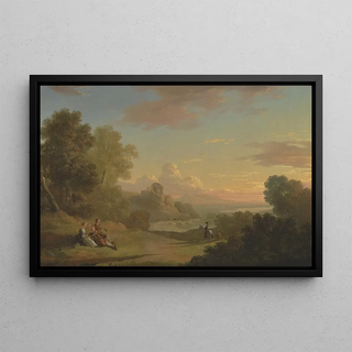 Thomas Jones - An Imaginary Landscape with a Traveller and Figures Overlooking the Bay of Baiae.webp