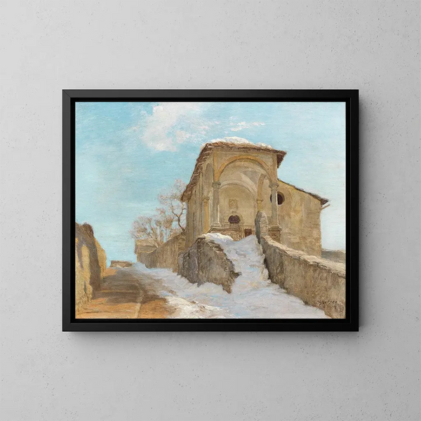 Chapelle en hiver - Thomas Leitner — kehystetty taideteos seinällä