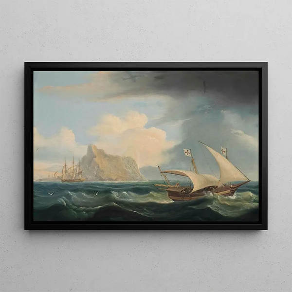 Thomas Luny - A British Warship And A Maltese Xebec In The Straits Of Gibraltar.webp