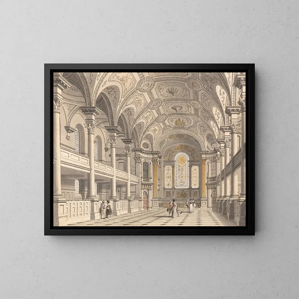 Intérieur de St Martin-in-the-Fields - Thomas Malton le Jeune — kehystetty taideteos seinällä