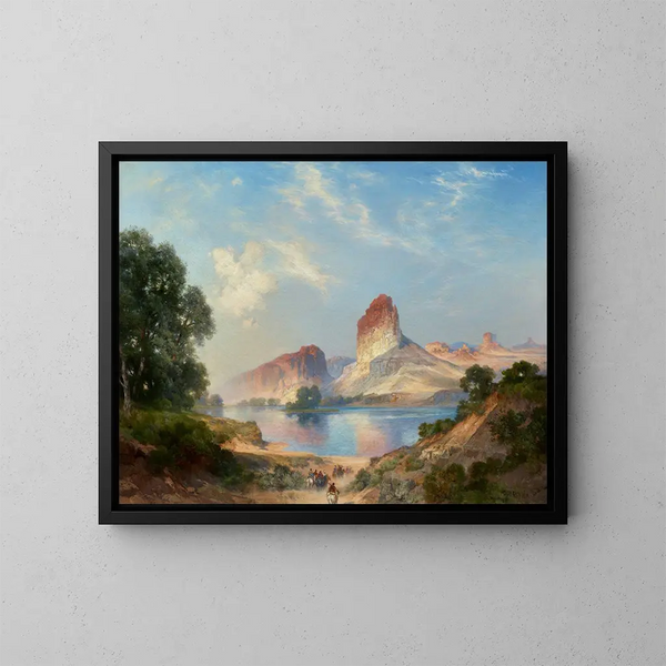 Un paradis indien, rivière verte, Wyoming - Thomas Moran — kehystetty taideteos seinällä