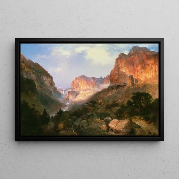 Kultainen portti - Yellowstone kansallispuisto - Thomas Moran — kehystetty taideteos seinällä