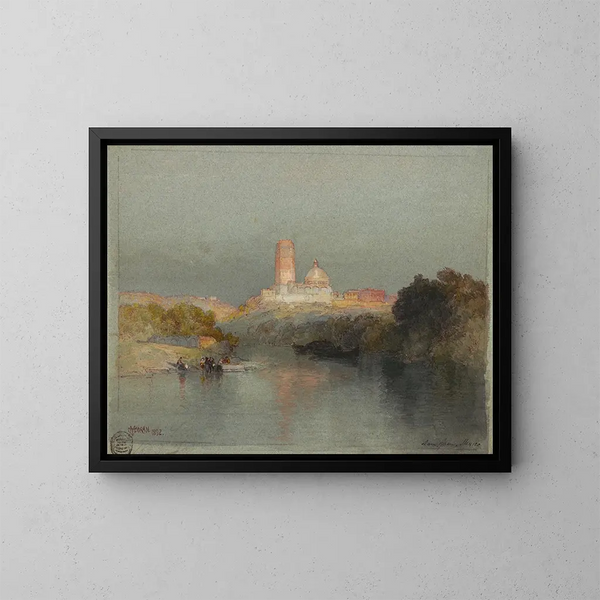Hacienda sur le fleuve Lerma, San Juan, Mexique - Thomas Moran — kehystetty taideteos seinällä