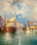 Venetsian Chioggian kuutamomaalaus - Thomas Moran — näkymä teoksesta