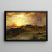 Pueblo-maalaus auringonlaskussa Laguna - Thomas Moran — kehystetty taideteos seinällä