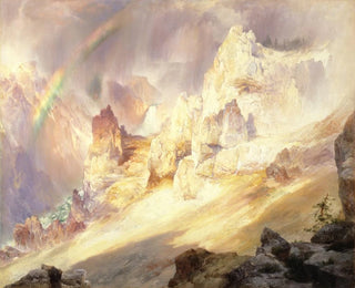 Kaari-aurinko yli Yellowstone'n Grand Canyonin - Thomas Moran — näkymä teoksesta