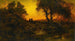 Maisema auringonlaskun aikaan, paenneena Egyptiin - Thomas Moran — näkymä teoksesta