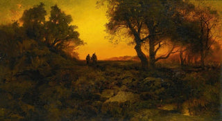Thomas Moran - Twilight Landscape Flight Into Egypt.webp