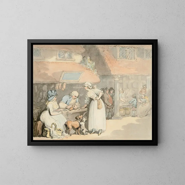 Kengäntekijän luona - Thomas Rowlandson — kehystetty taideteos seinällä