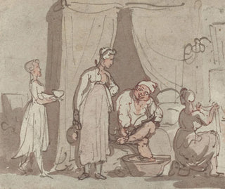 Le Bain de pieds - Thomas Rowlandson — näkymä teoksesta
