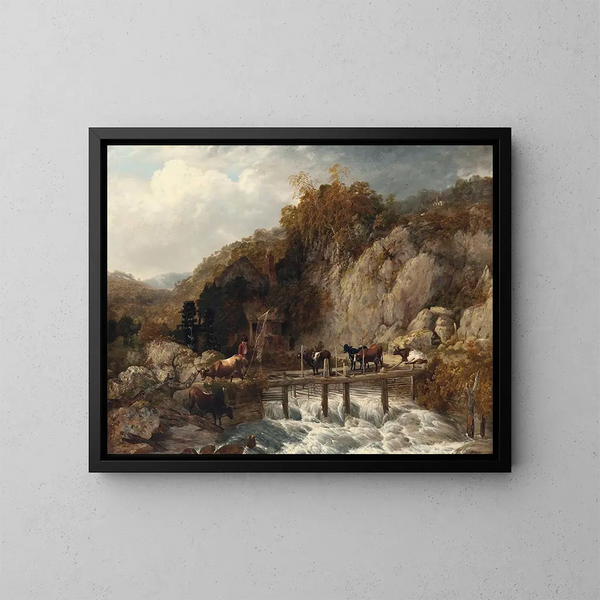 Moulin d'Umberleigh, rivière Taw, Devon - Thomas Sidney Cooper — kehystetty taideteos seinällä
