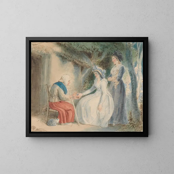 La diseuse de bonne aventure - Thomas Stothard — kehystetty taideteos seinällä