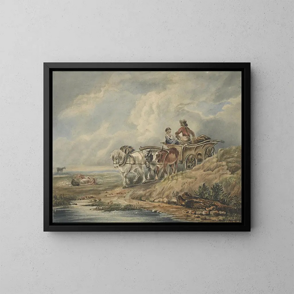 Le chariot - Thomas Webster — kehystetty taideteos seinällä