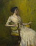 Dame en blanc - Thomas Wilmer Dewing — näkymä teoksesta