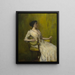 Dame en blanc - Thomas Wilmer Dewing — kehystetty taideteos seinällä