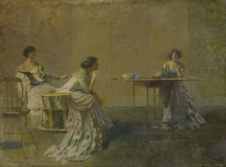 Le Commérage - Thomas Wilmer Dewing — näkymä teoksesta
