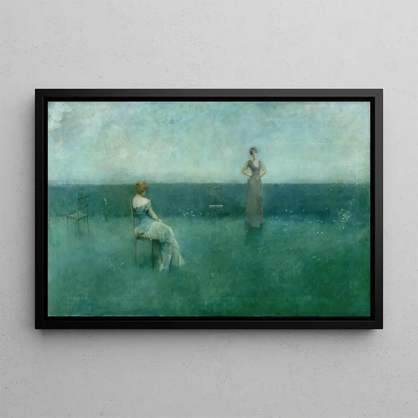 La Récitation - Thomas Wilmer Dewing — kehystetty taideteos seinällä