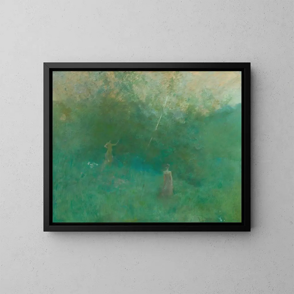 Le bouleau blanc - Thomas Wilmer Dewing — kehystetty taideteos seinällä