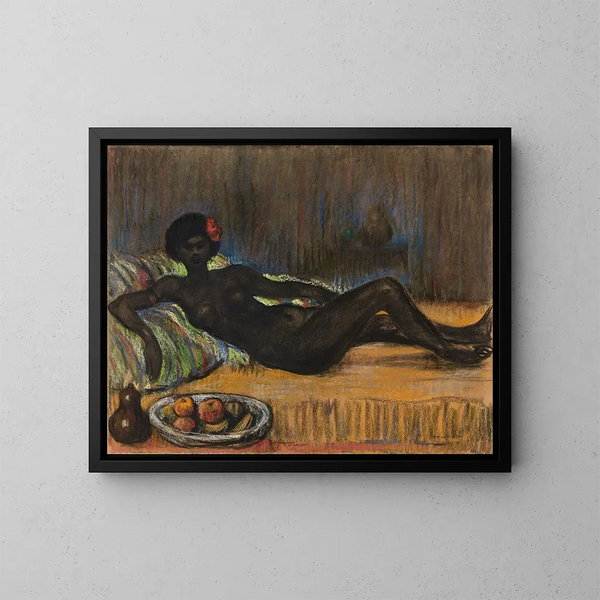 Masseida makaa pitkällään divaanilla - Théophile Alexandre Steinlen — kehystetty taideteos seinällä