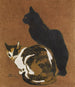 Kaksi kissaa - Théophile Alexandre Steinlen — näkymä teoksesta