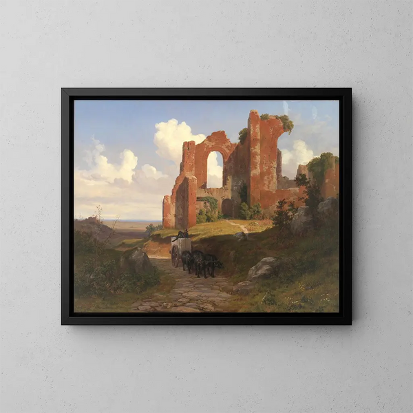 Vue des thermes de Caracalla à Rome - Thorald Læsøe — kehystetty taideteos seinällä
