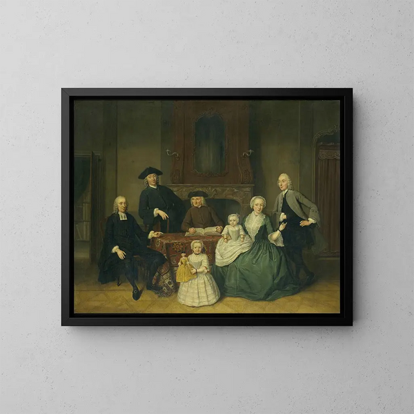 Portrait de la famille Brak, Mennonites d'Amsterdam - Tibout Regters — kehystetty taideteos seinällä