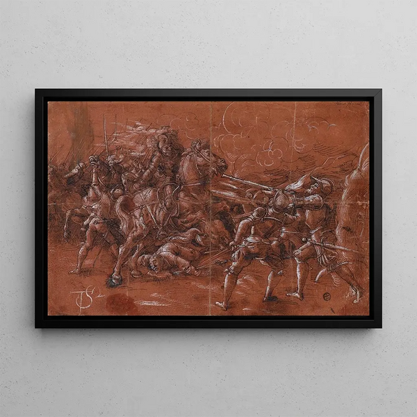 Tobias Stimmer - Fight between horsemen and infantry.webp